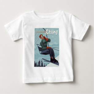 T-shirt Pour Bébé Je préfère skier Imprimer