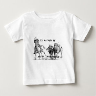 T-shirt Pour Bébé Je Préférerais Être Steer La Lutte