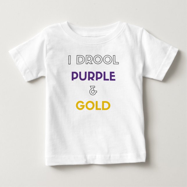 T-shirt Pour Bébé Je radote pourpre et or (Devant)