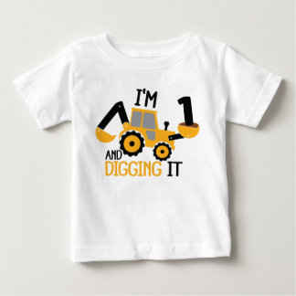 T-shirt Pour Bébé Je suis 1 et creuser la construction
