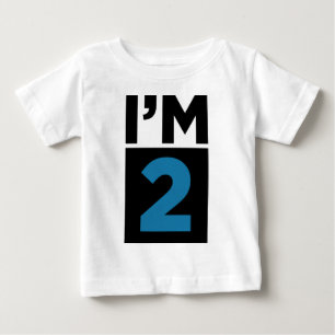 T-shirt Pour Bébé Je suis deux Chemise Bleue Deuxième Anniversaire