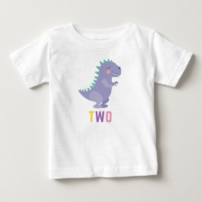T-shirt Pour Bébé Je suis deux Chemise Dinosaur 2e anniversaire (Devant)