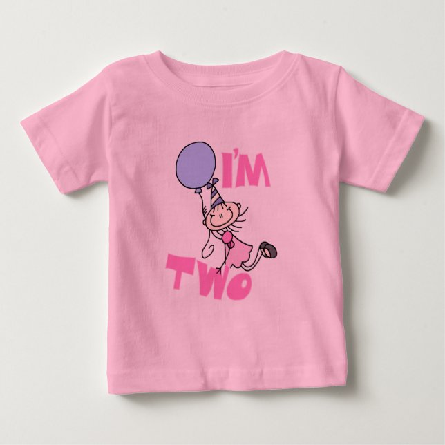 T-shirt Pour Bébé Je suis deux chevalets Figure Girl Anniversaire T- (Devant)