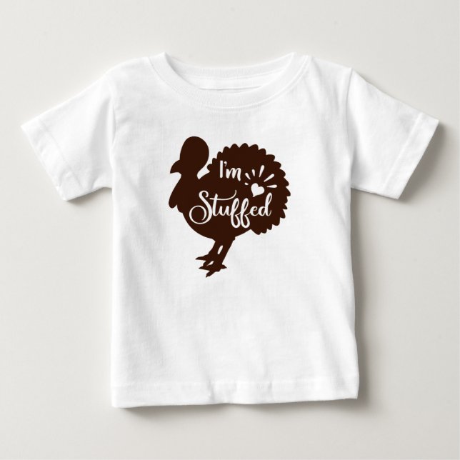 T-shirt Pour Bébé Je suis farci Drôle Thanksgiving (Devant)