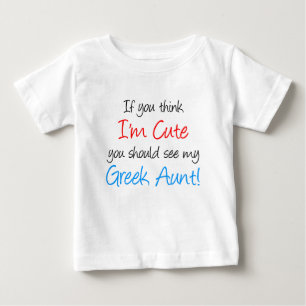 T-shirt Pour Bébé Je suis jolie tante grecque
