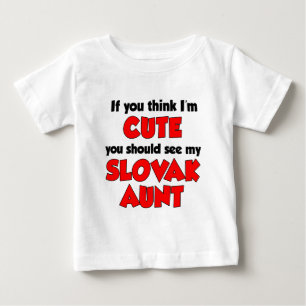 T-shirt Pour Bébé Je suis jolie tante slovaque