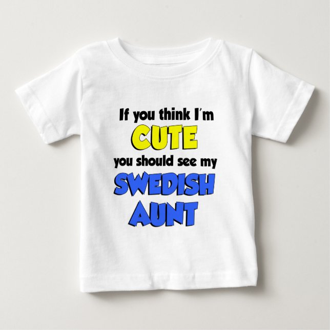 T-shirt Pour Bébé Je suis jolie tante suédoise (Devant)