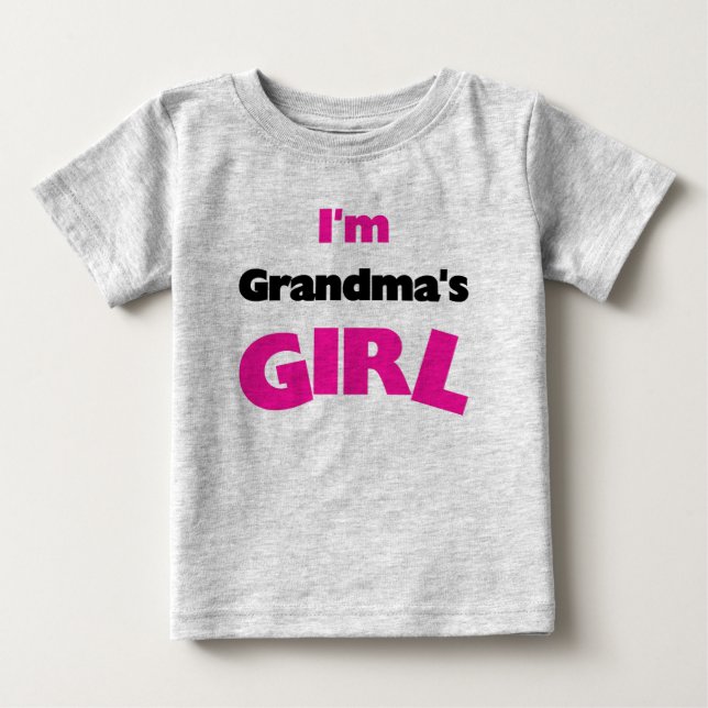 T-shirt Pour Bébé Je suis la fille de grand-mère (Devant)