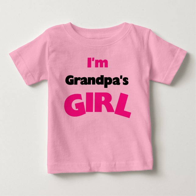 T-shirt Pour Bébé Je suis la fille de grand-père (Devant)