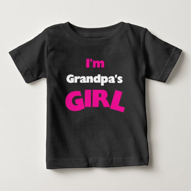 T-shirt Pour Bébé Je suis la fille de grand-père (Devant)