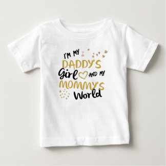 T-shirt Pour Bébé Je suis la fille de mon père et le monde de ma mèr