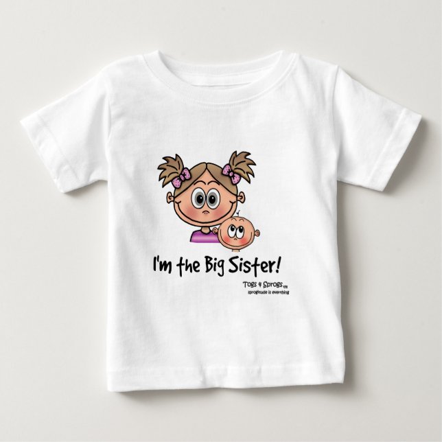 T-shirt Pour Bébé Je suis la grande soeur avec une chemise personnal (Devant)