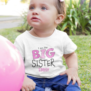 T-shirt Pour Bébé Je suis la Grande Soeur Whimsical Cute Modern