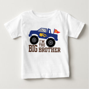 T-shirt Pour Bébé Je suis le Big Brother Monster Truck
