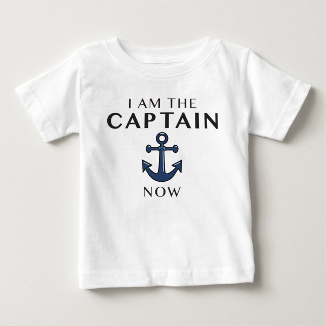 T-SHIRT POUR BÉBÉ JE SUIS LE CAPITAINE NOW (Devant)