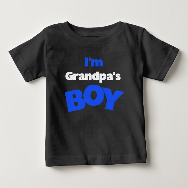 T-shirt Pour Bébé Je suis le garçon de grand-père (Devant)
