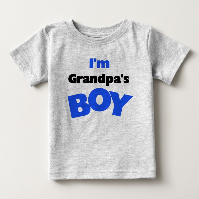 T-shirt Pour Bébé Je suis le garçon de grand-père (Devant)