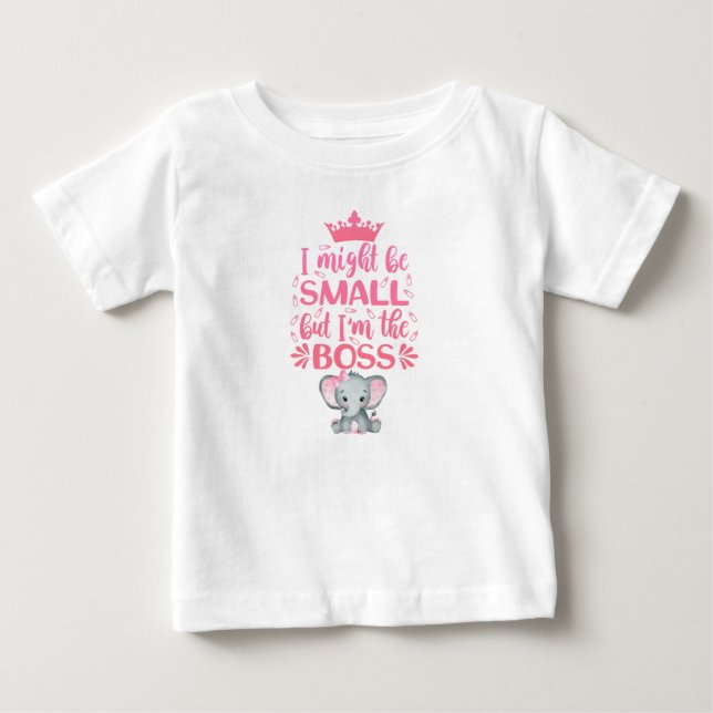 T-shirt Pour Bébé Je suis l'éléphant rose du patron (Devant)