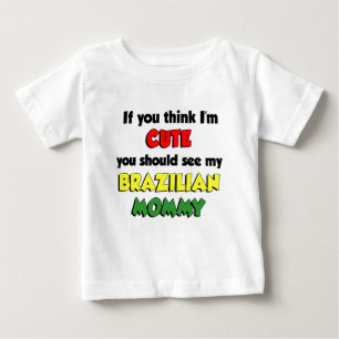 T-shirt Pour Bébé Je suis mignon maman brésilienne