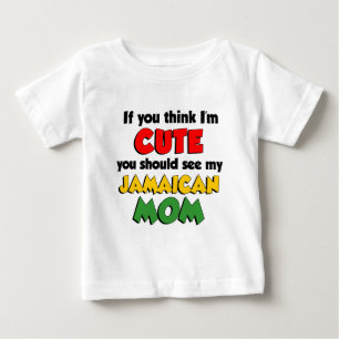 T-shirt Pour Bébé Je suis mignonne maman jamaïcaine