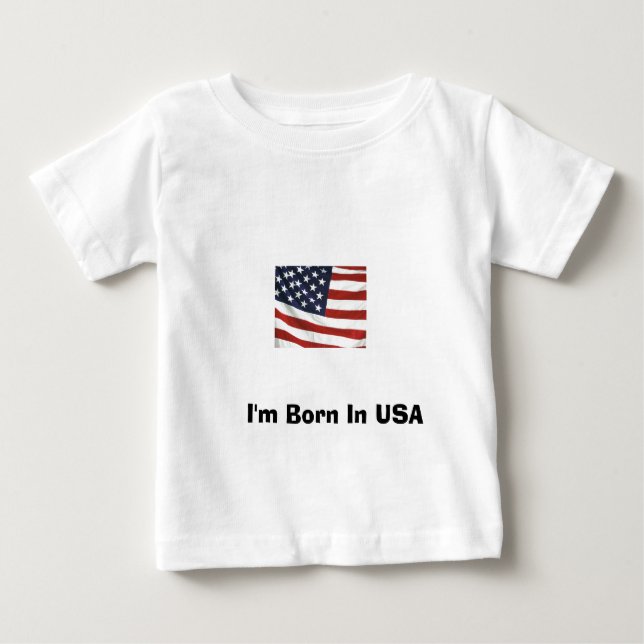 T-shirt Pour Bébé Je suis né aux Etats-Unis (Devant)