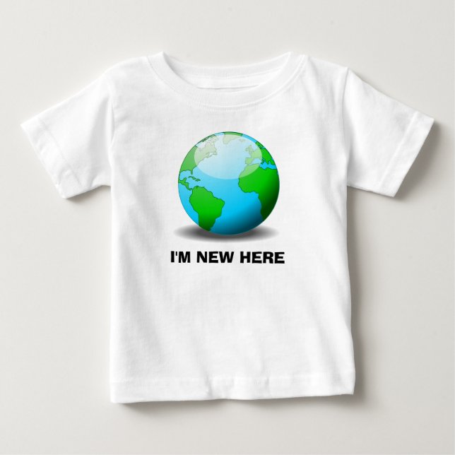 T-shirt Pour Bébé Je suis nouveau ici (Devant)