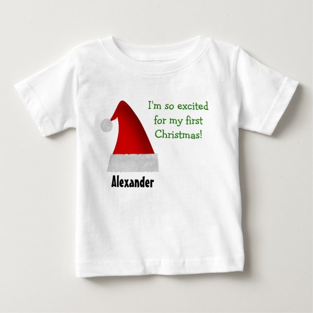 T-shirt Pour Bébé Je suis si excited pour mon premier Noël ! (Devant)