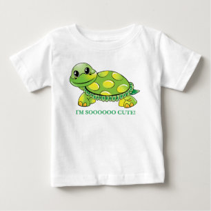 T-shirt Pour Bébé "Je suis SOOOOO MIGNON !"  Tortue de bébé