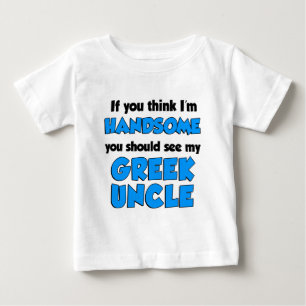 T-shirt Pour Bébé Je suis un beau oncle grec