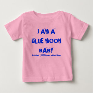 T-shirt Pour Bébé JE SUIS UN BÉBÉ BLEU LUNE, Né le 31 déc. 2009 Sous
