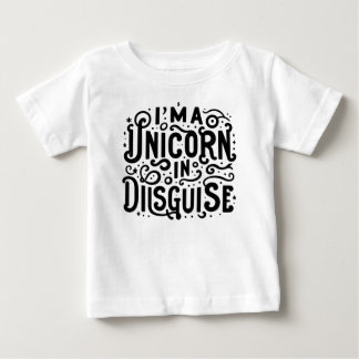 T-shirt Pour Bébé Je suis une licorne déguisée
