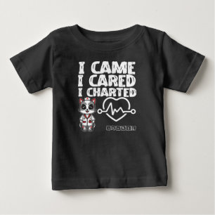 T-shirt Pour Bébé Je Suis Venu, Je M'Intéressais, J'Ai Fait Un Table