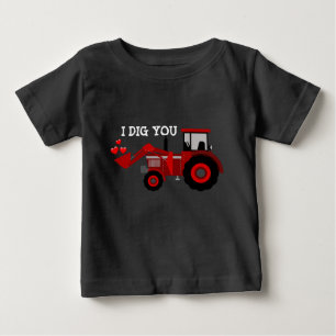 T-shirt Pour Bébé Je t'ai creusé Valentine Truck coeurs garçons chem