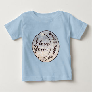 T-shirt Pour Bébé Je t'aime à la lune et au dos