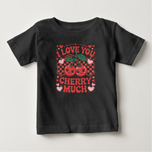 T-shirt Pour Bébé Je t'aime beaucoup Cherry Groovy Fruit Mignon de l