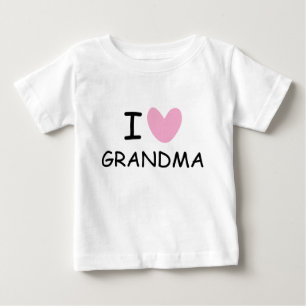 T-shirt Pour Bébé Je t'aime grand-mère bébé t shirt pour nouveau-né