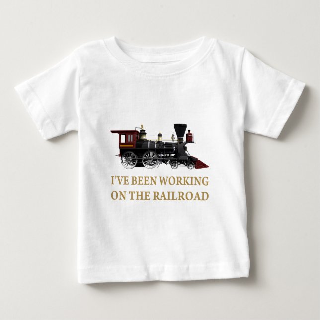 T-shirt Pour Bébé Je Travaille Sur Le Chemin De Fer (Devant)