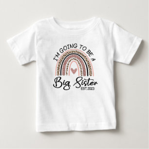 T-shirt Pour Bébé Je vais être Big Sister 2023, Grossesse Reveal