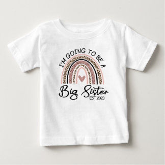 T-shirt Pour Bébé Je vais être Big Sister 2023, Grossesse Reveal
