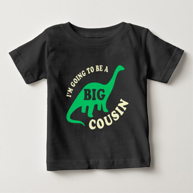 T-shirt Pour Bébé Je vais être un grand cousin - dinosaure (Devant)