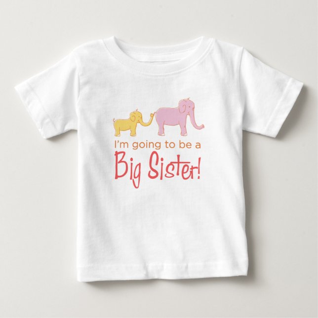 T-shirt Pour Bébé Je vais être une grande soeur (Devant)