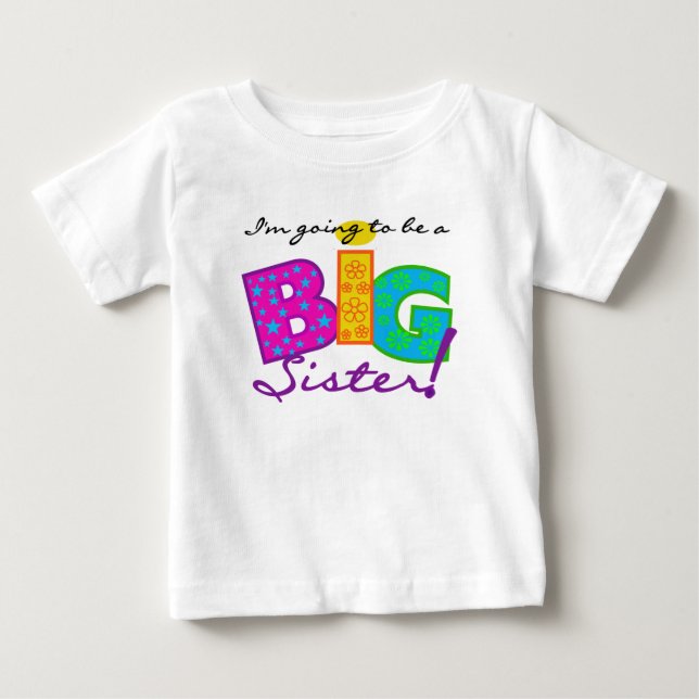 T-shirt Pour Bébé Je vais être une grande soeur (Devant)