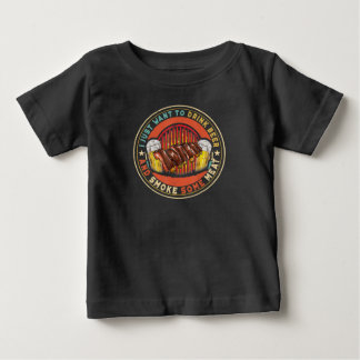 T-shirt Pour Bébé Je Veux Juste Boire De La Bière Et Fumer Un BBQ De