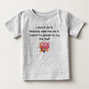 T-shirt Pour Bébé Je veux parler à Yia Yia - rétro coeur