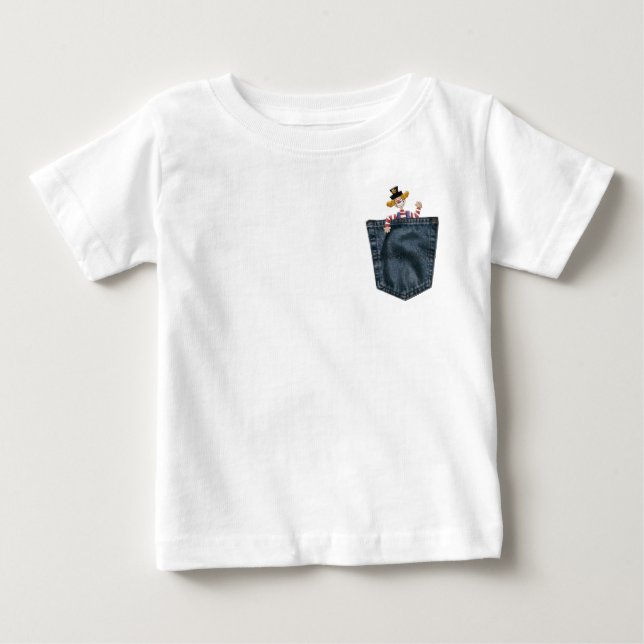 T-shirt Pour Bébé Jean Pocket Peek-a-boo Clown (Devant)