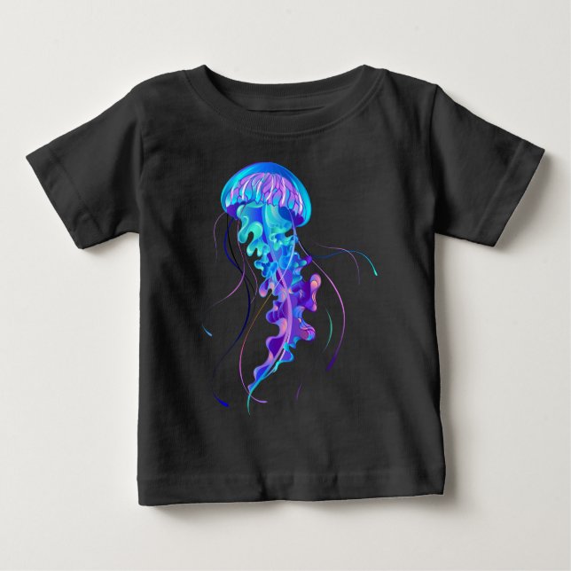 T-shirt Pour Bébé Jellyfish éclatante couleur (Devant)