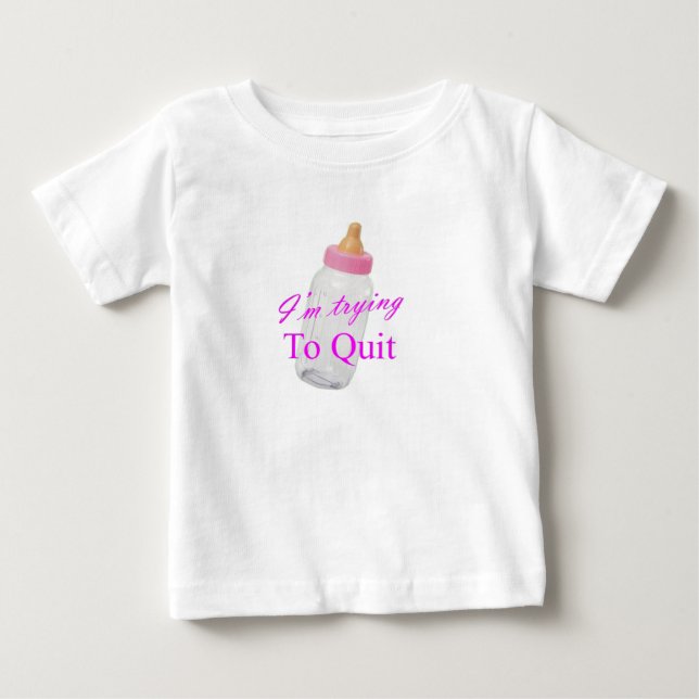 T-shirt Pour Bébé J'essaie d'arrêter (Devant)