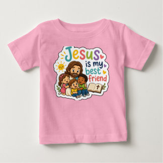 T-shirt Pour Bébé Jésus est mon meilleur ami Enfants mignons Chrétie