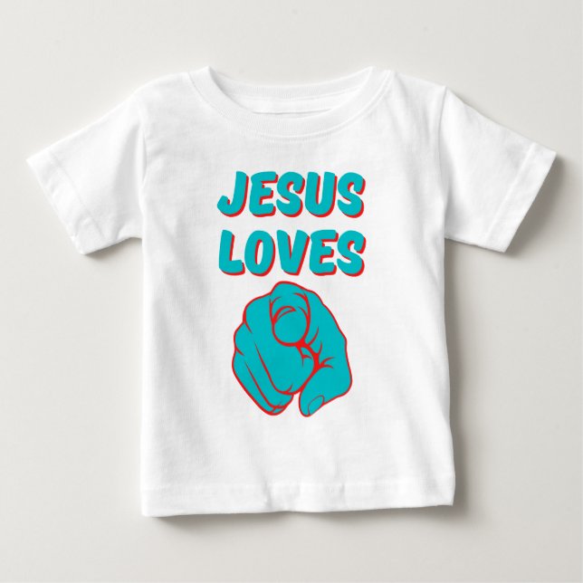 T-shirt Pour Bébé Jésus vous aime Citation basée sur la foi (Devant)