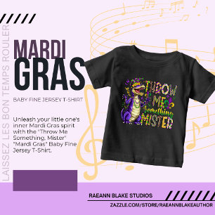 T-shirt Pour Bébé "Jette-Moi Quelque Chose, Monsieur" Mardi Gras Tod